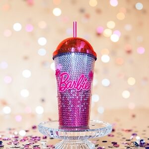 Barbie Skinnydip London Glam Rhinestone Sparkly 16oz Tumbler with Straw